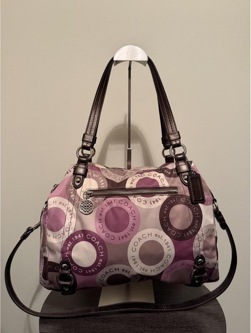 Coach snaphead print sateen alexandra satchel crossbody hand bag ⭐️
